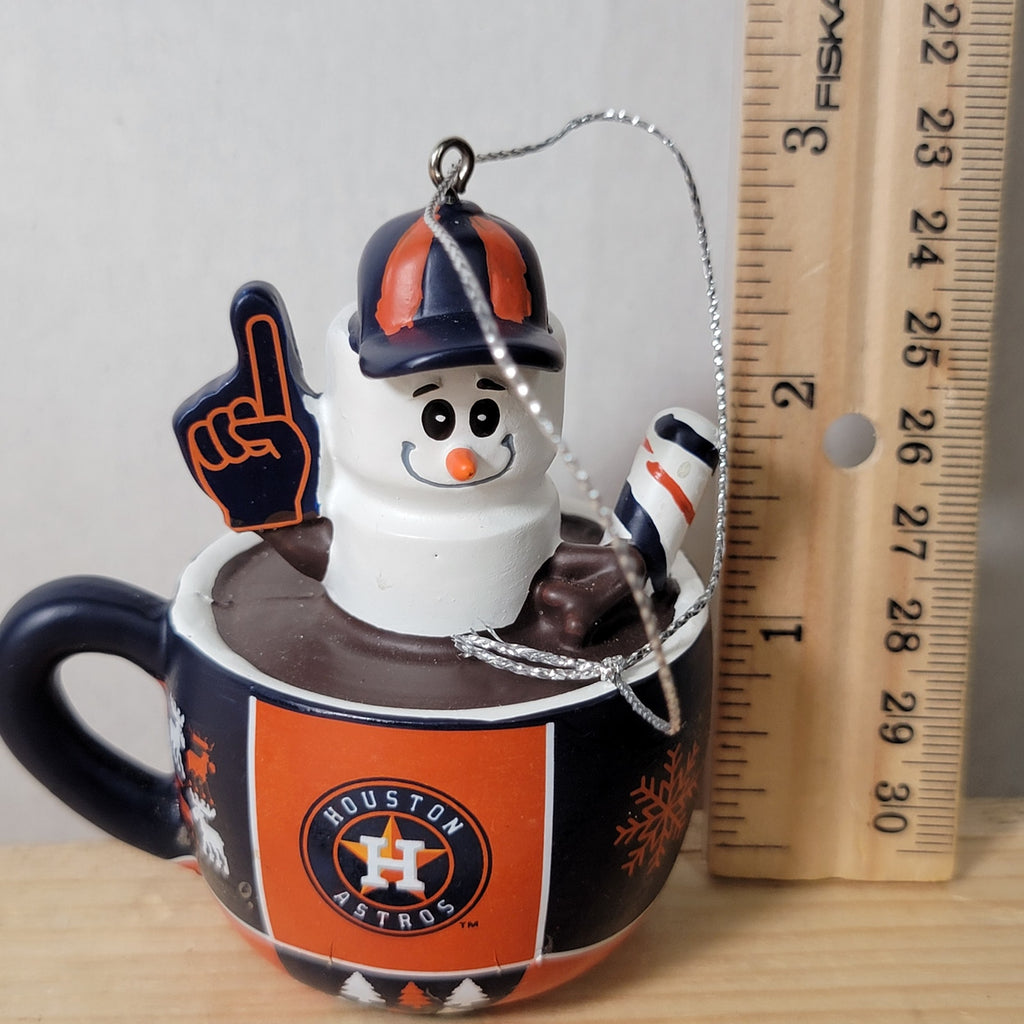 MLB Houston Astros Christmas Ornament Smores Mug Marshmallow Snowman - NWT