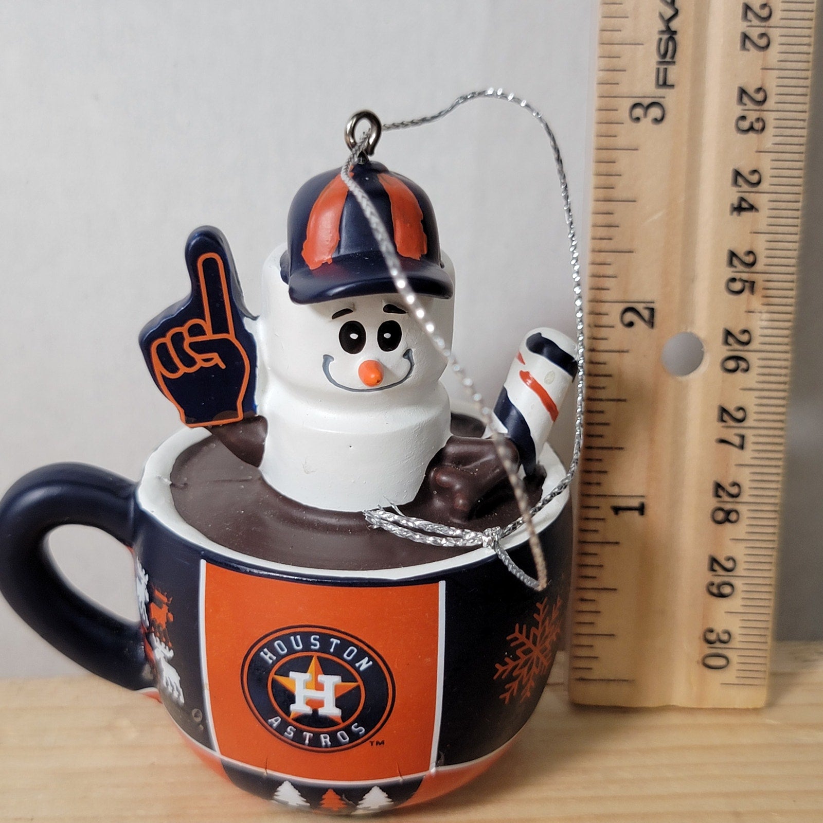 MLB Houston Astros Christmas Ornament Smores Mug Marshmallow Snowman - NWT