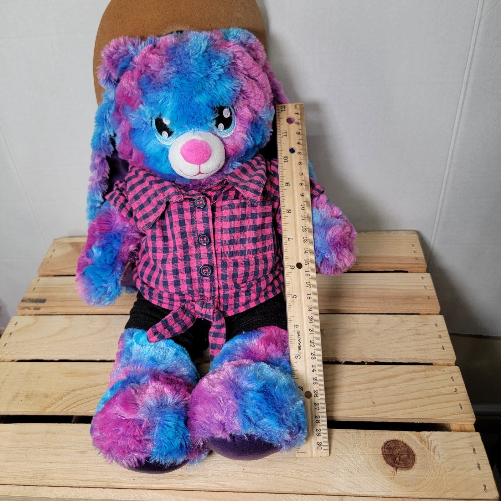 BAB Build A Bear Multi Color Western Rabbit w/ Clothes and Hat