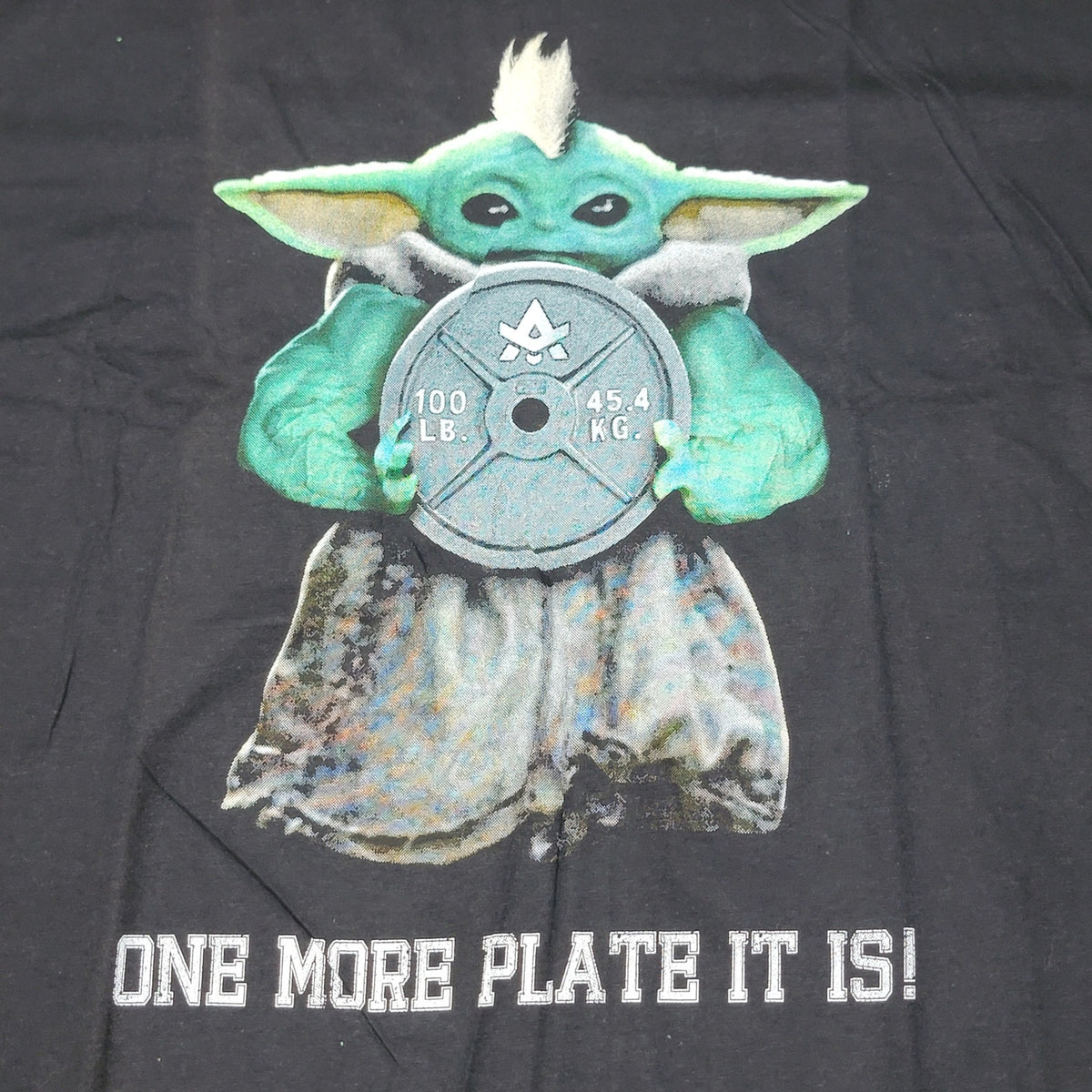 OOAK Anvil Unisex Tee Grogu Inspirational Workout "One More Plate" - 2XL NWOT