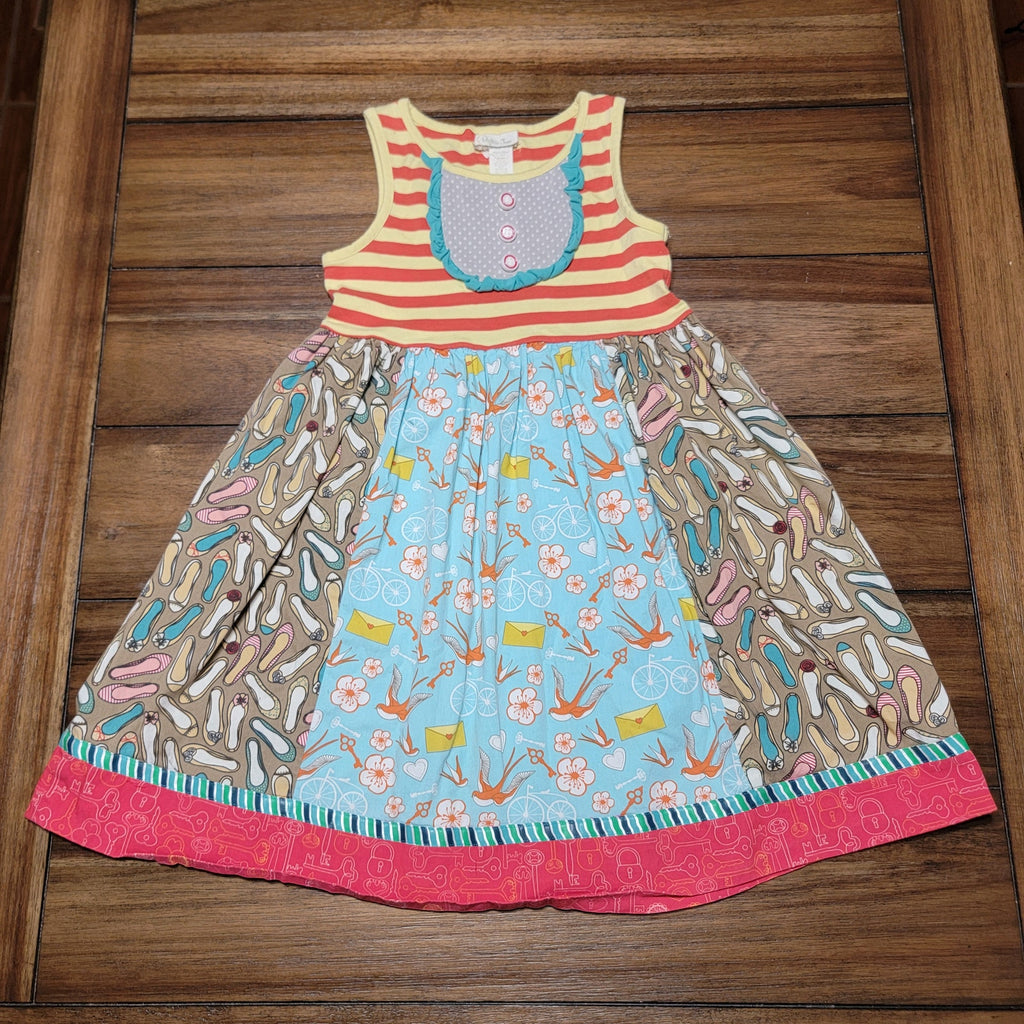 Matilda Jane Girls "Ode To Shoes" Summer Tank Dress - Size 8