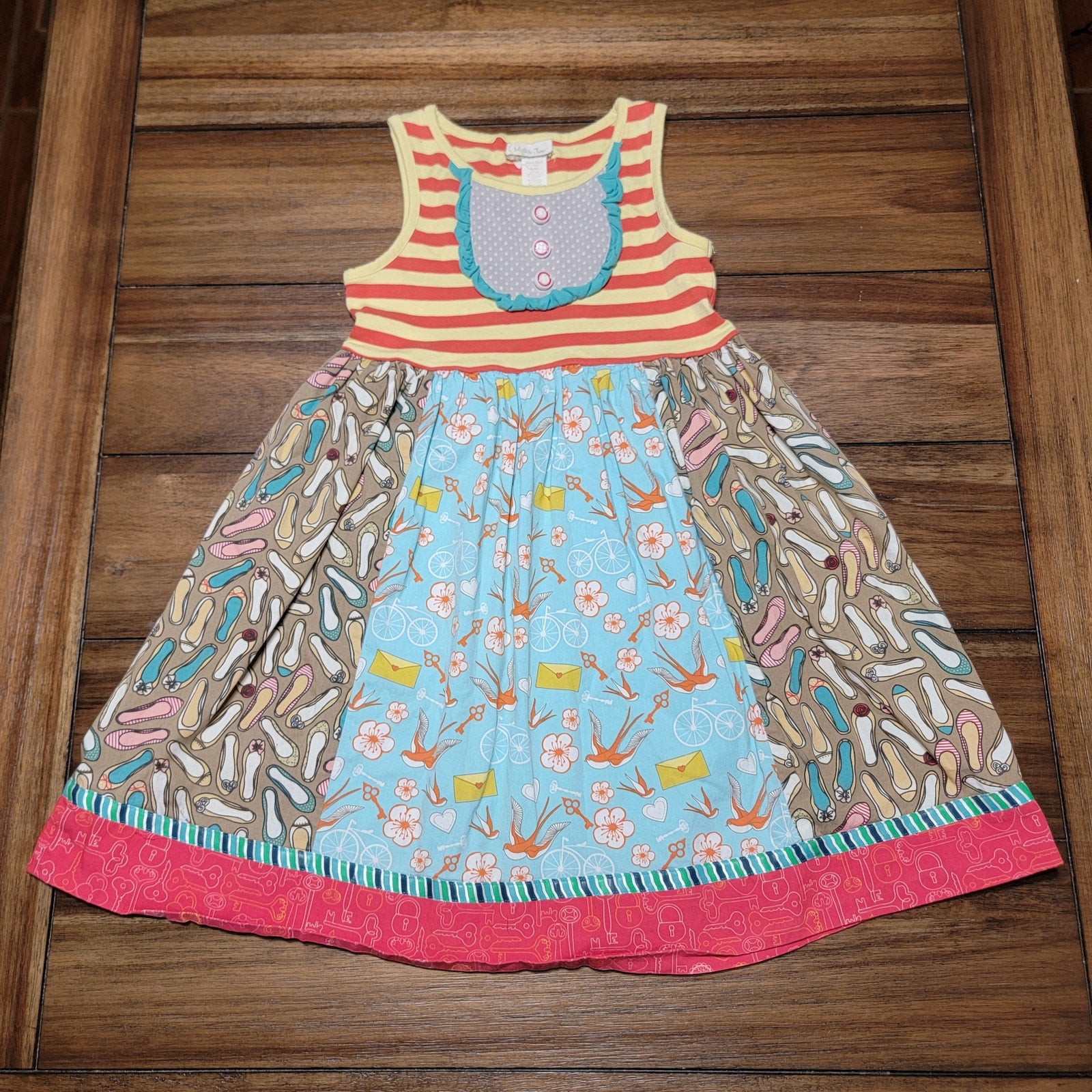 Matilda Jane Girls "Ode To Shoes" Summer Tank Dress - Size 8