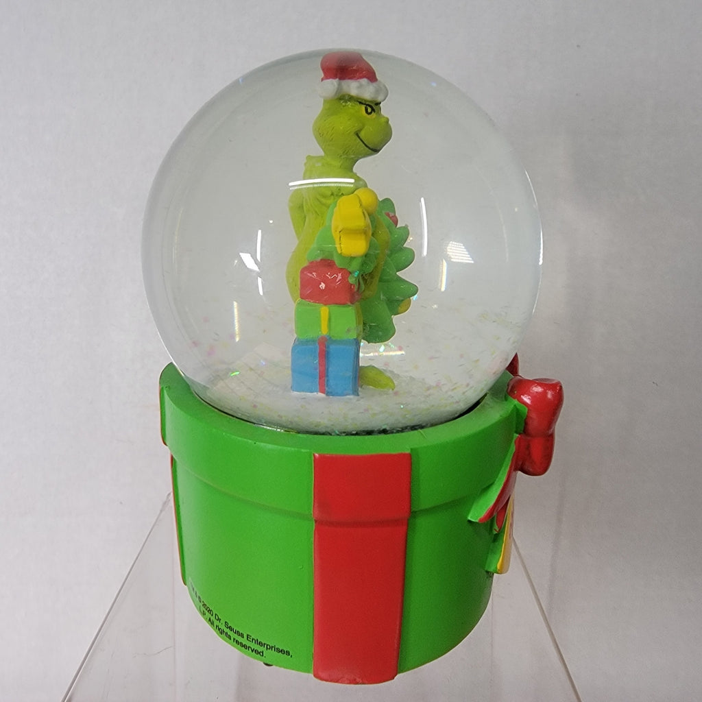 Grinch Glitter Snow Globe "Merry Grinchmas" w/ Wind Up Music Box