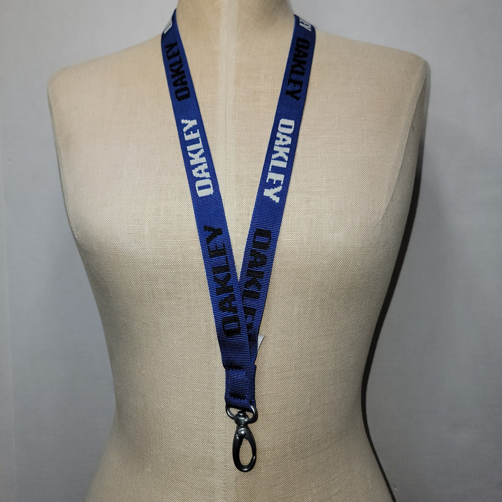 Oakley Blue & Black Lanyard w/ Clip