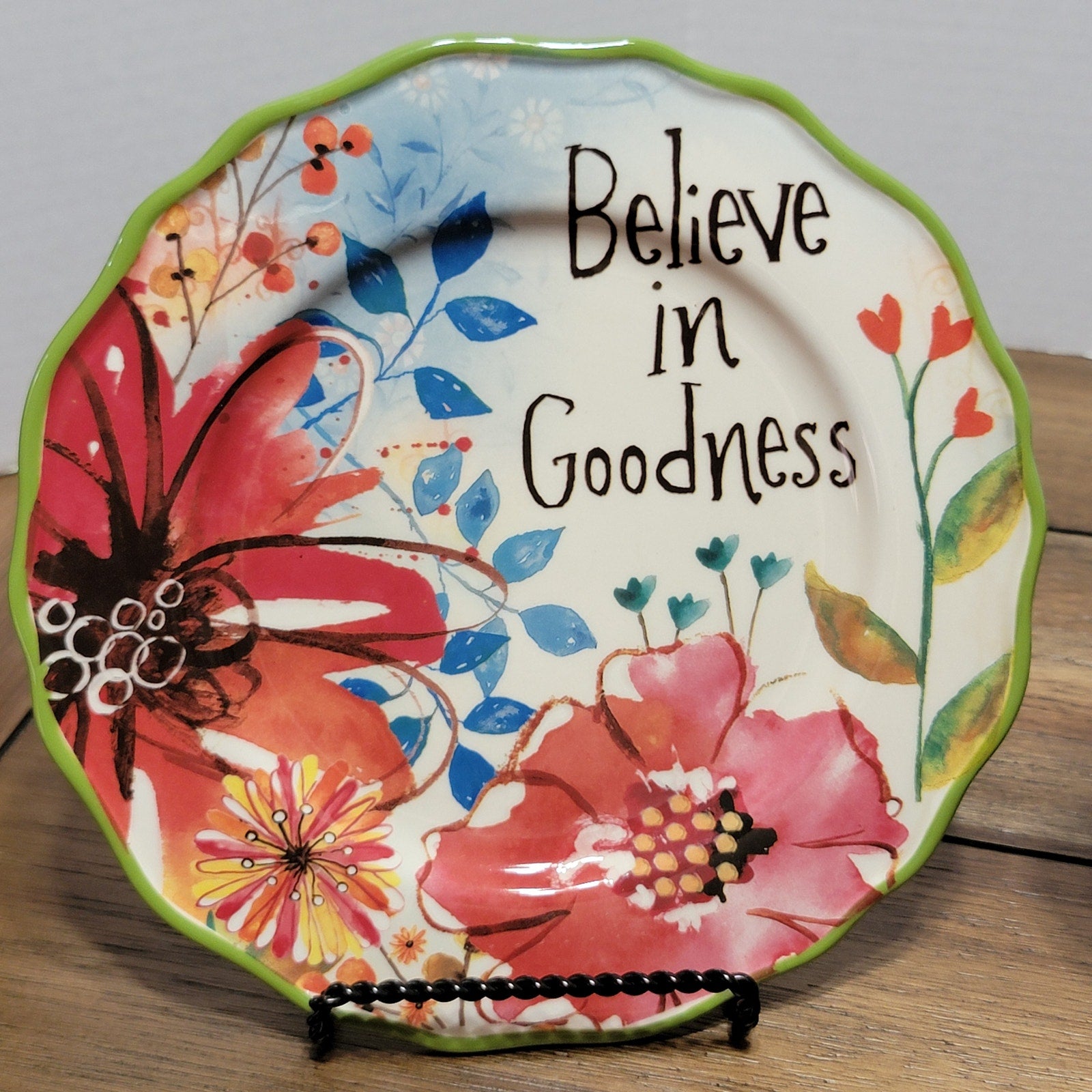 Set of 3 Cracker Barrel Positive Sayings Floral Plates