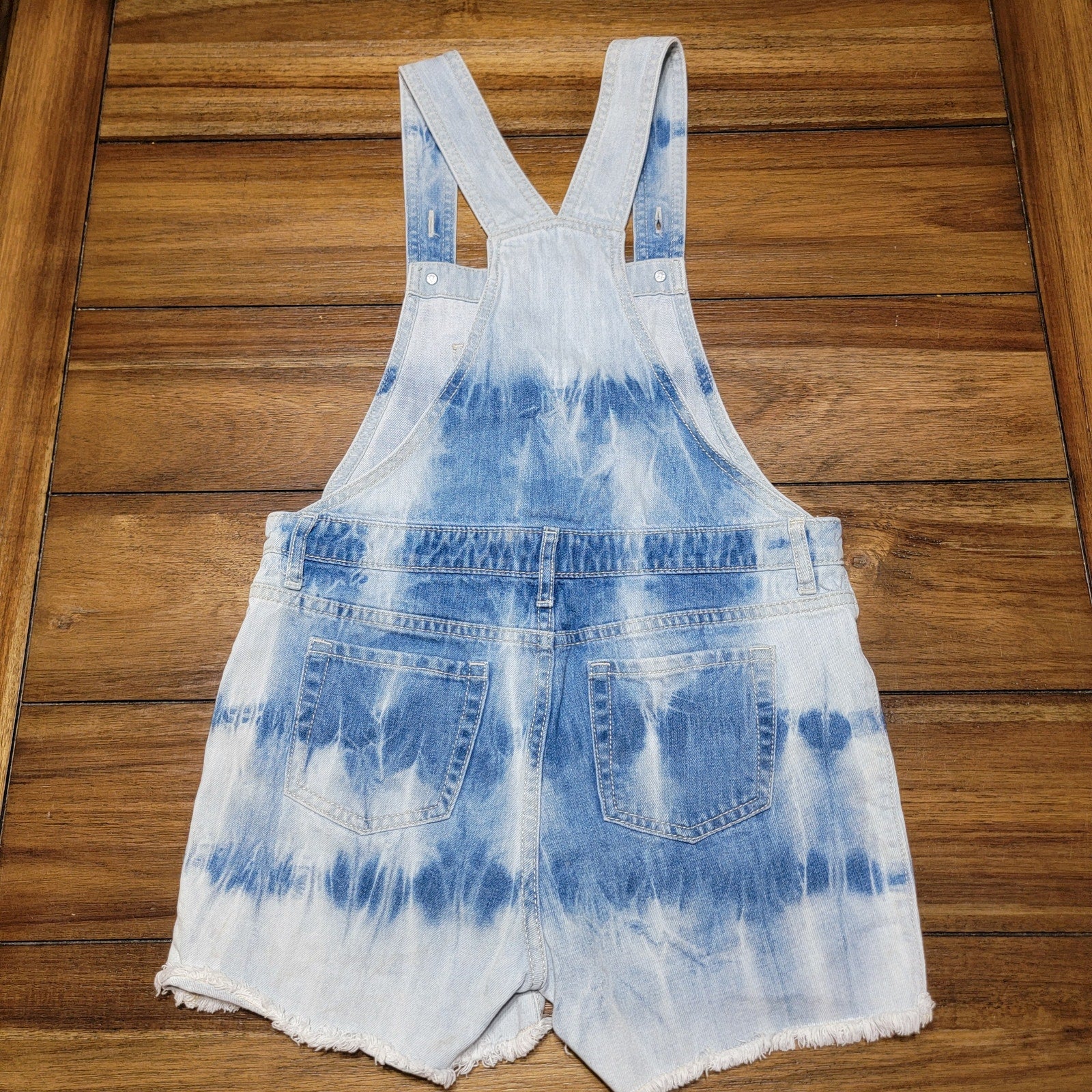 Children's Place Girls Tie-Dye Denim Shortalls - Size 12