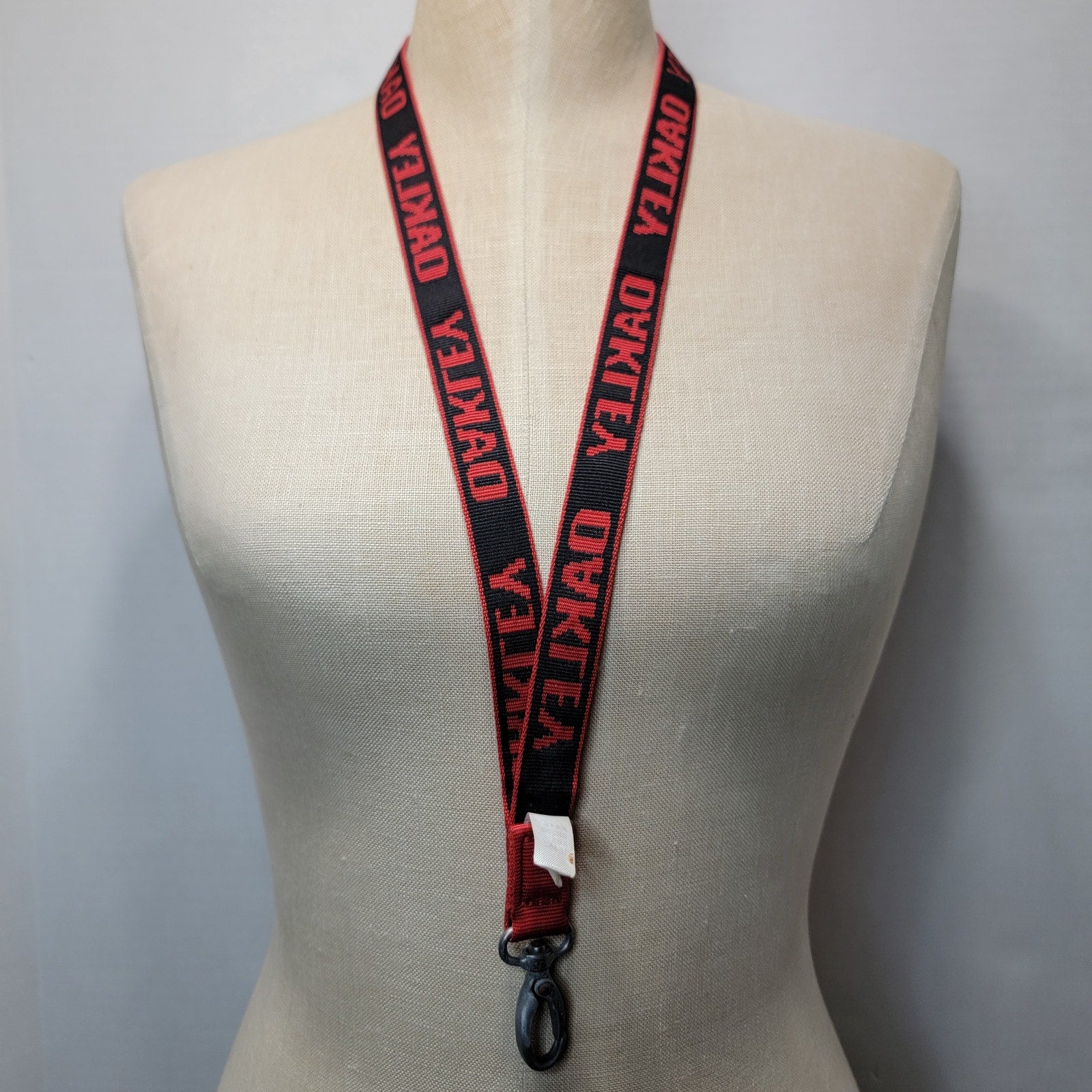 Oakley Black & Red Lanyard w/ Clip