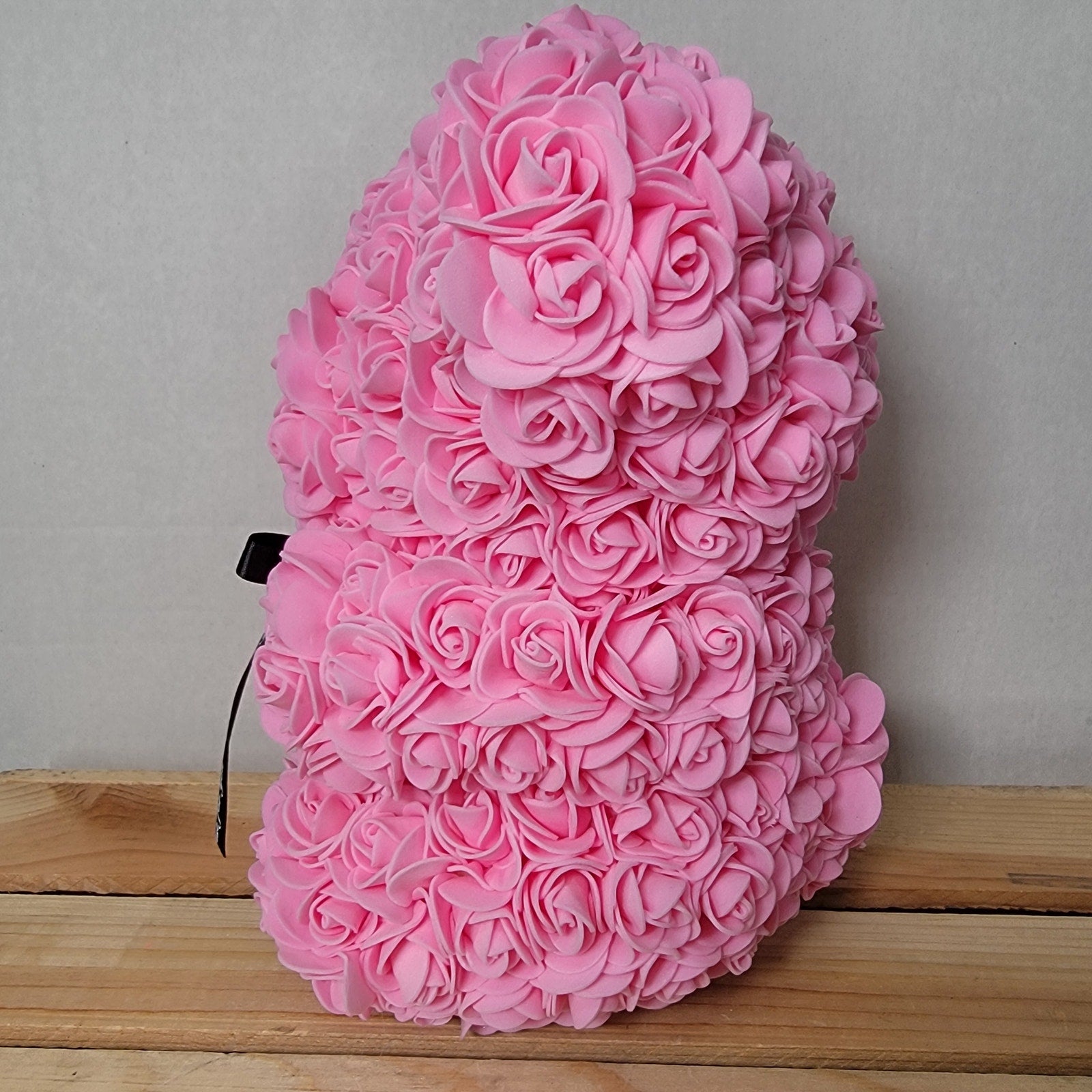Pink Foam Rose Teddy Bear w/ "Just For You" Ribbon