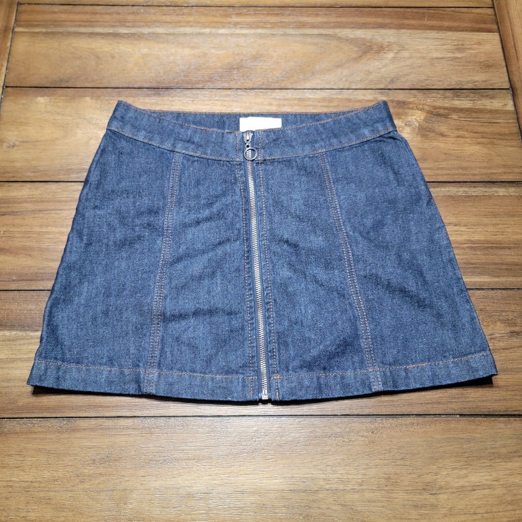 Altar'd State Full Zip Denim Mini Skirt - Size XS