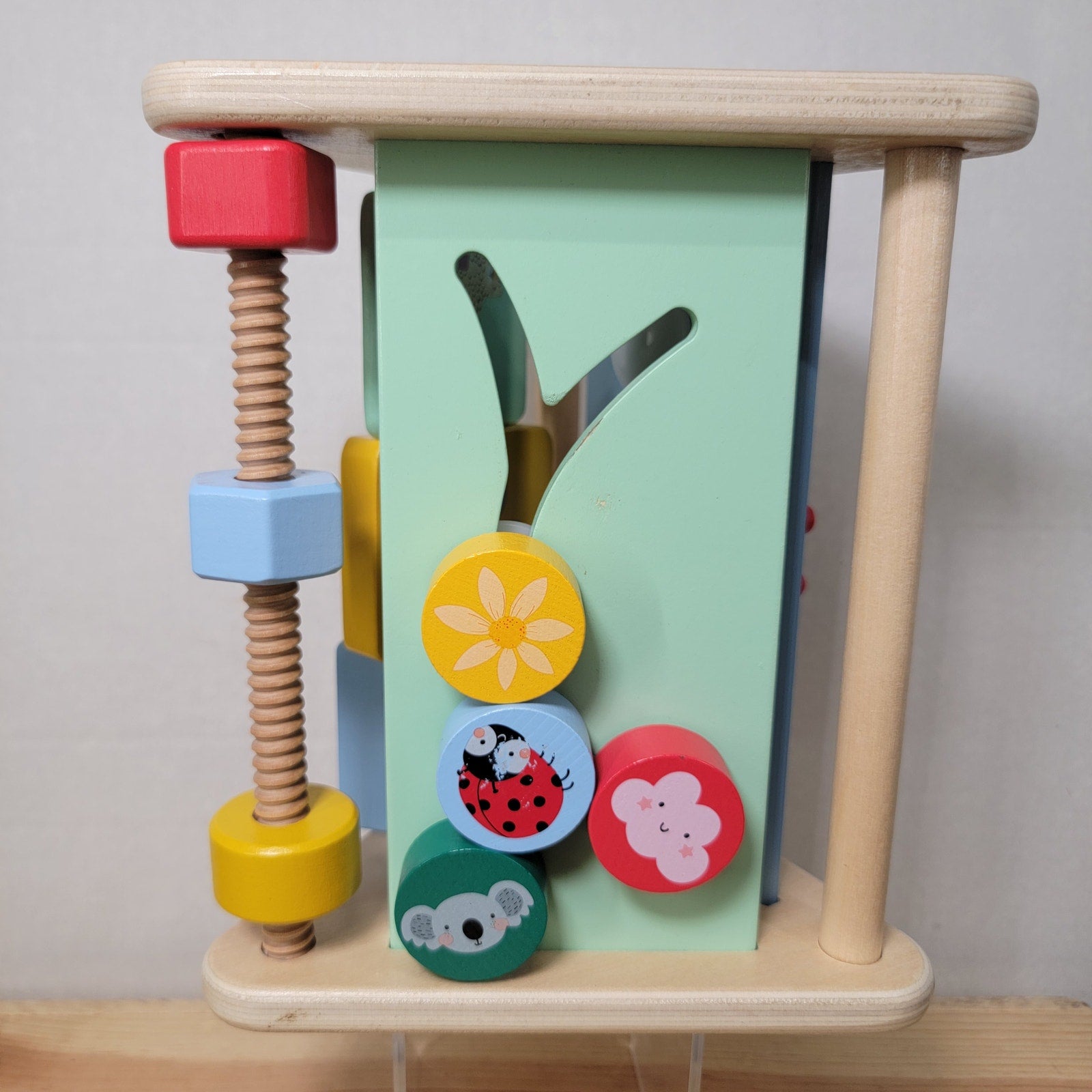 Fisher Price Wooden Activity Triangle 3-Sided Toy - For Baby & Infant 6M+