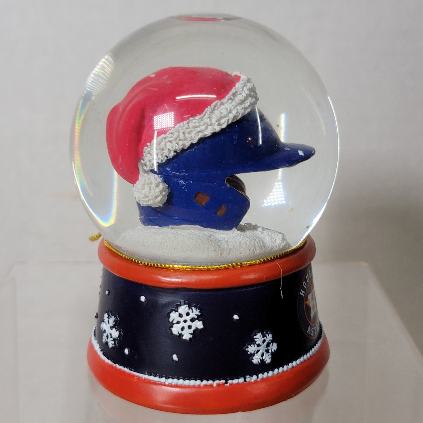 MLB Houston Astros Christmas Snow Globe Helmet w/ Santa Hat - NWT