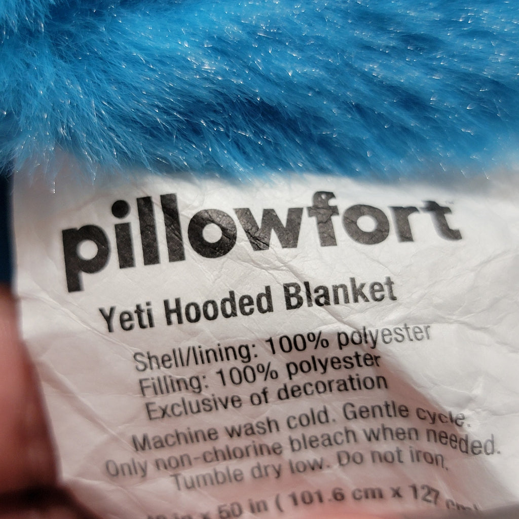 Pillowfort Kids Blue Yeti Hooded Blanket