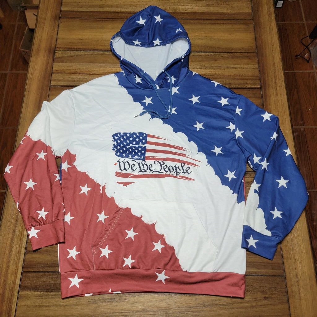 Americana Pullover LS Hoodie "We The People" - Size Medium