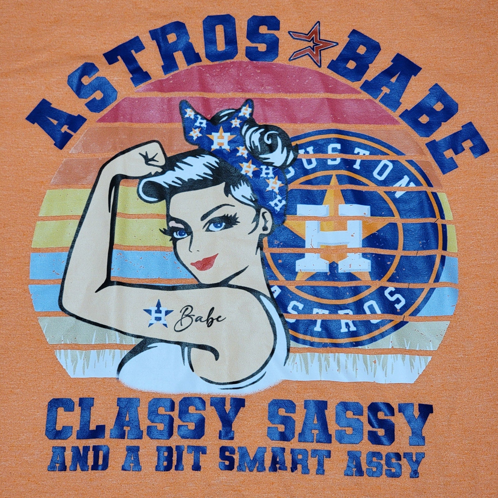 Houston Astros Babe Orange Tee (Gildan) - Size Medium