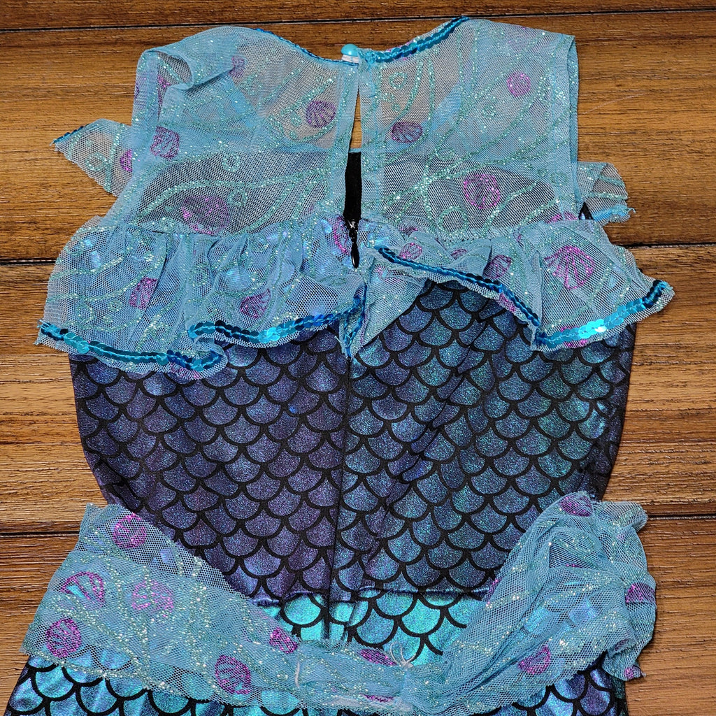 Spirit Halloween Girls Blue Mermaid Jumpsuit - Size Small