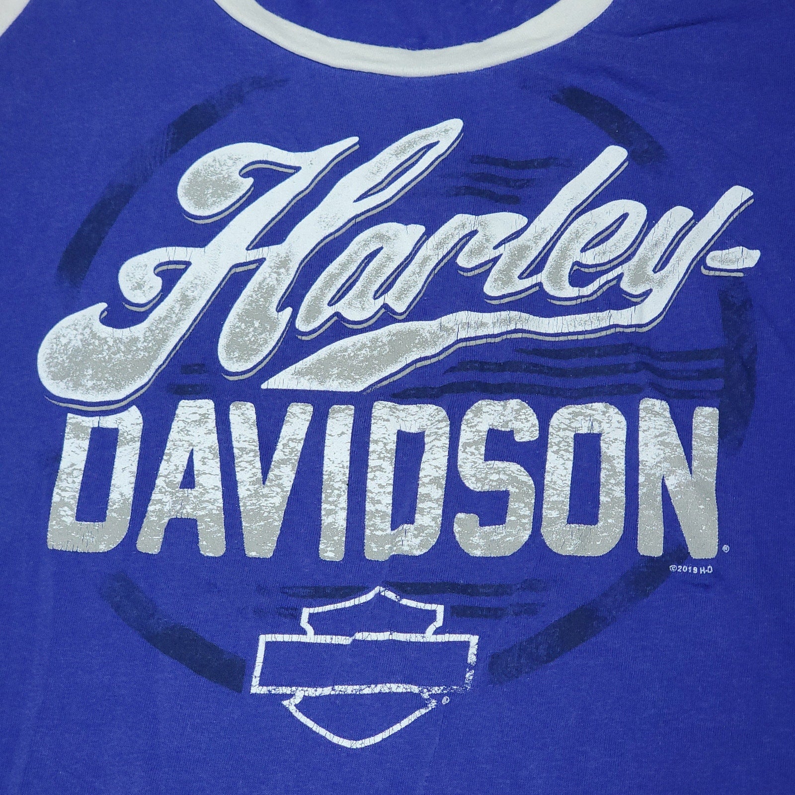 Harley-Davidson Baseball Style Tee "Bayside HD Portsmouth, VA" -Size Large