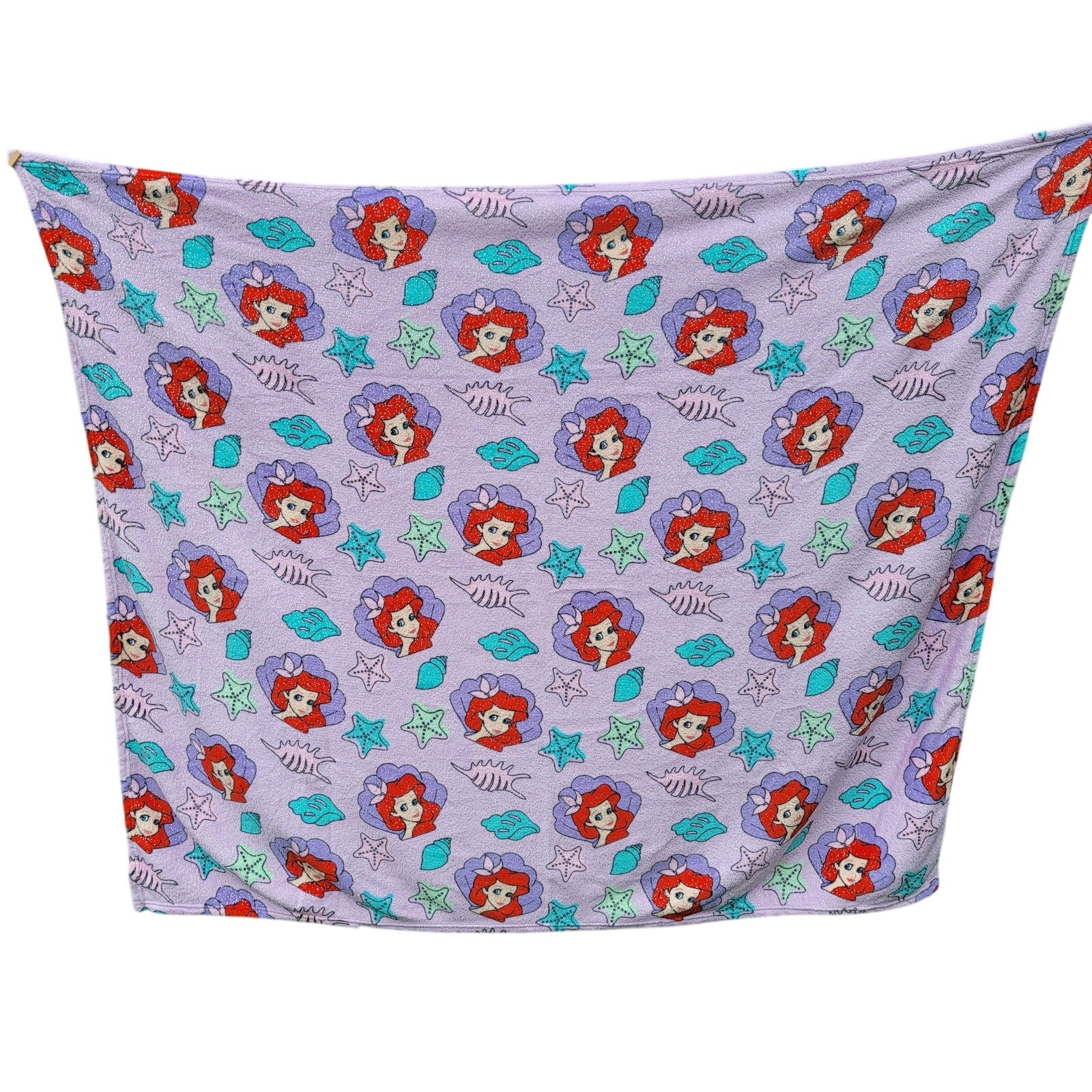 Disney Little Mermaid Glittery Purple Fleece Throw - 50" x 61"