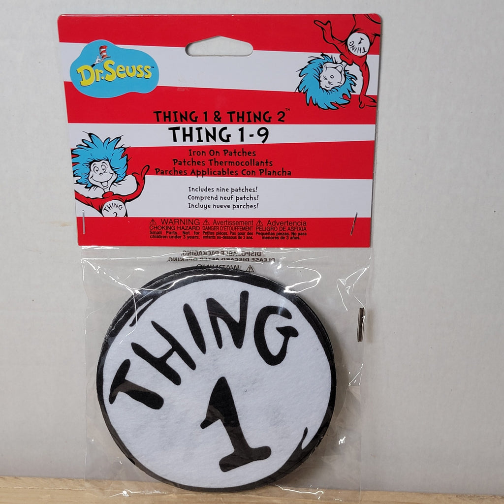 Dr. Seuss Thing 1-9 Iron On Patches 4.5" - New / SEALED