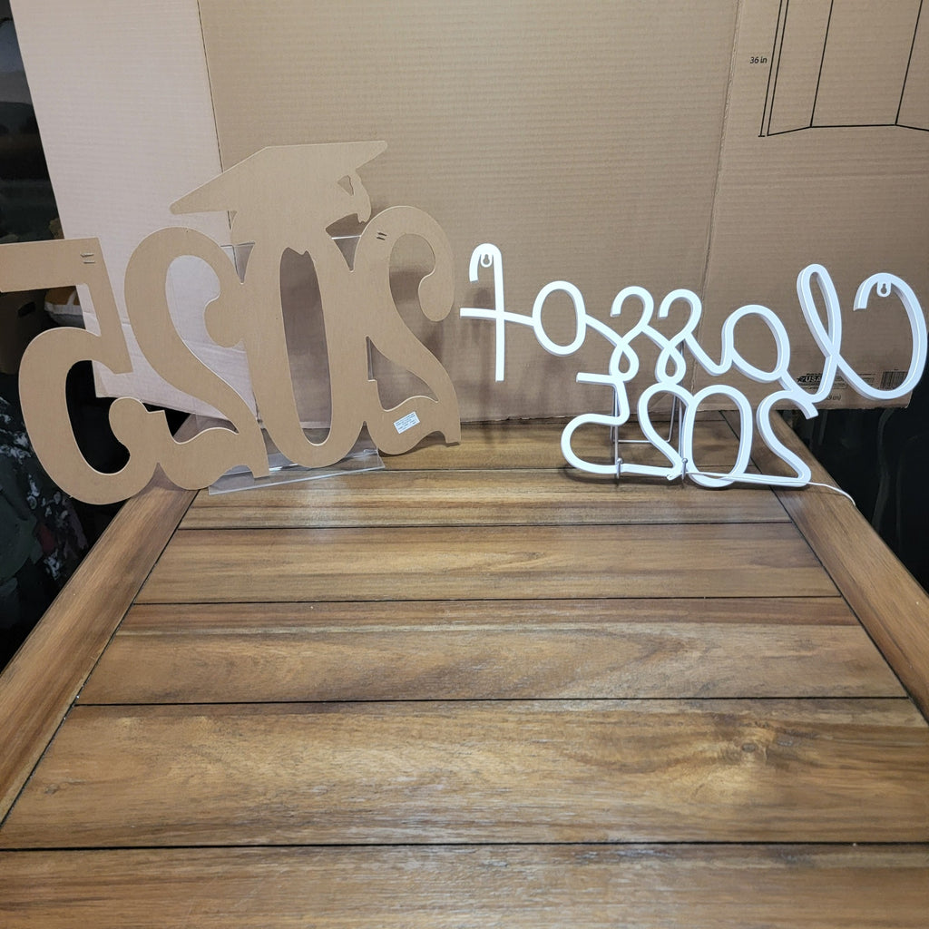 "Class of 2025" Light & "2025" Thin Wooden Cutout from Hobby Lobby