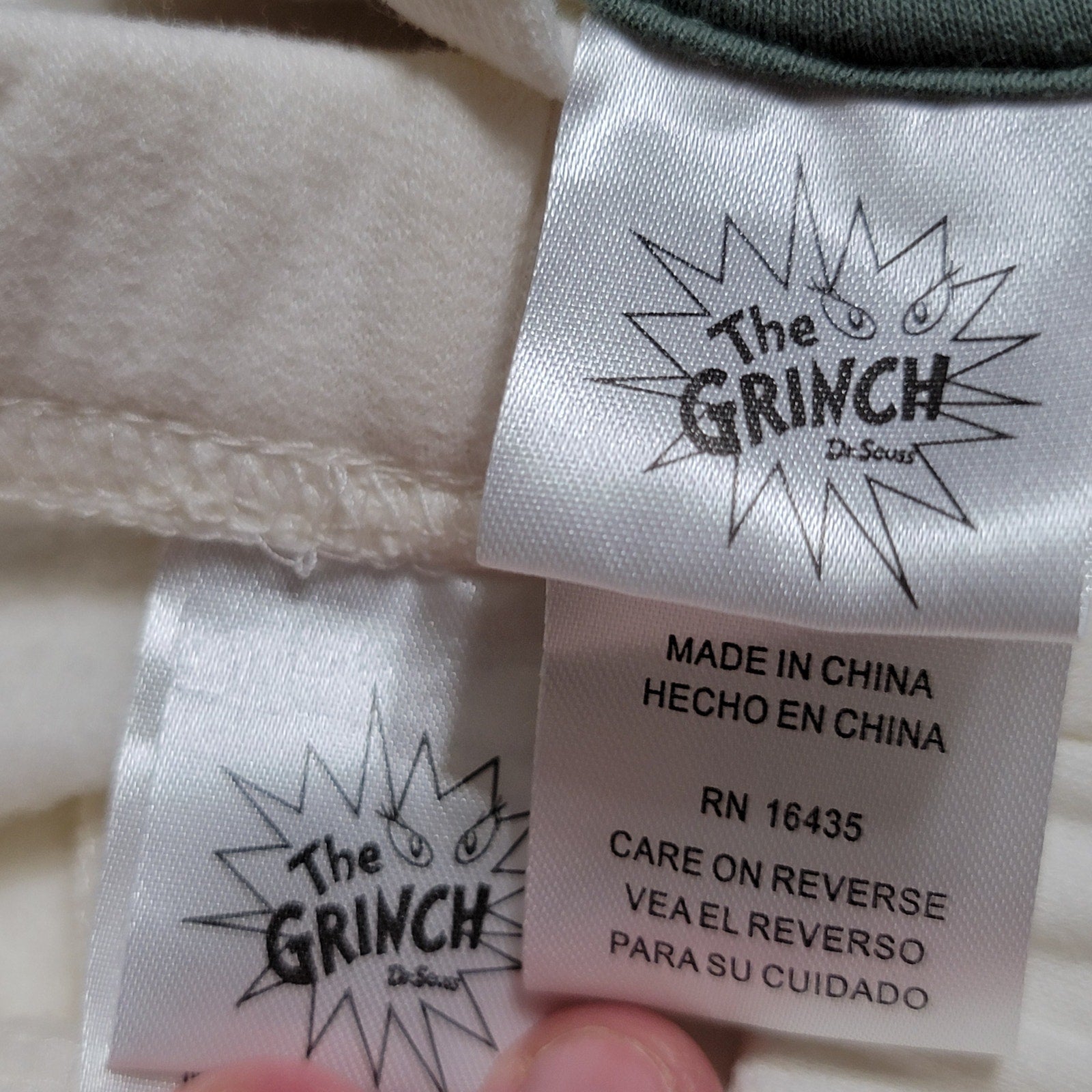 2 Pc The Grinch White Hooded Jogger Set "Feeling Extra Grinchy Today" - Size 5