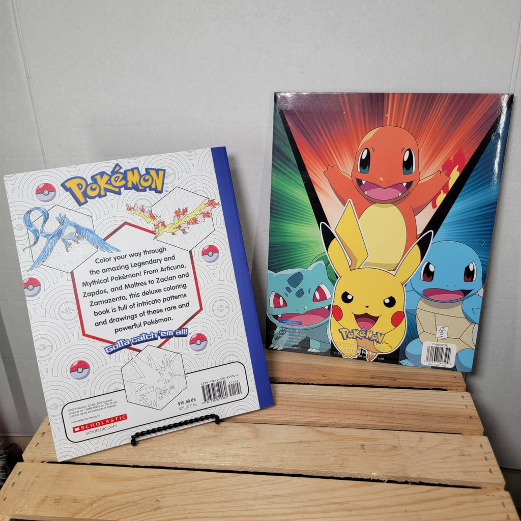 Set of 2 Pokemon: Paper Folder & Legendary & Mythical Coloring Adventures - NEW