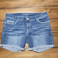 Ariya Jeans Denim Shorts w/ Embroidered & Bling Back Pockets - Size 15/16