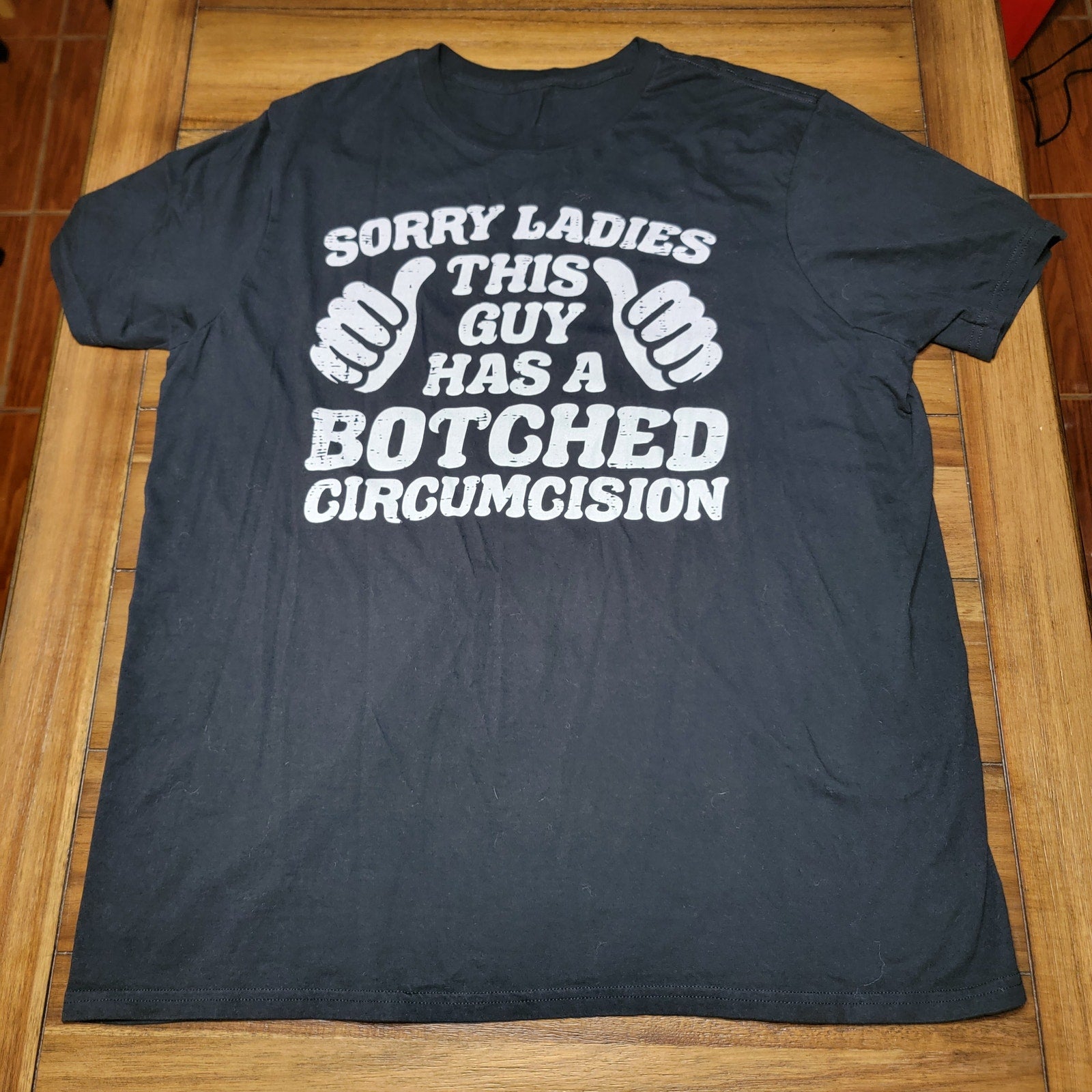 Humorous Mens Black Tee "Sorry Ladies..." - Size 2XLT