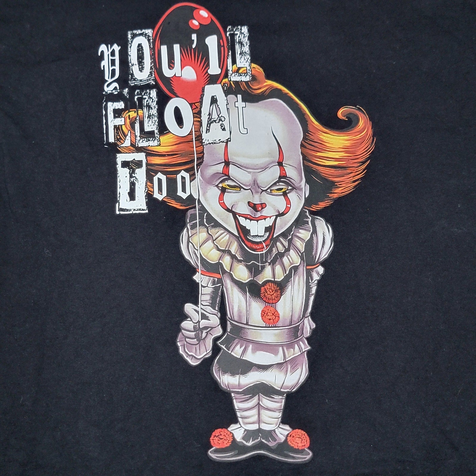 It Black Unisex Tee Pennywise "You'll Float Too" - Size XL