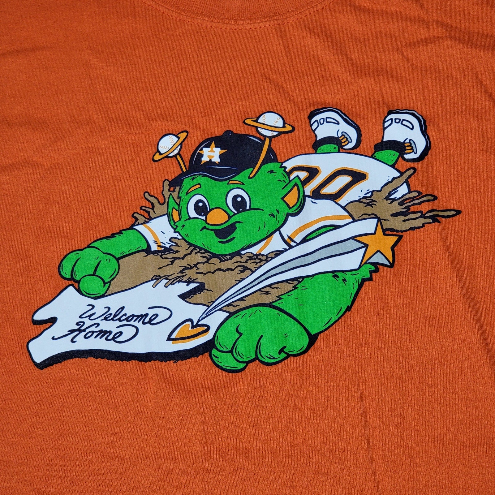 Houston Astros Orange Unisex Tee Orbit Home Run "Welcome Home" - Size XL