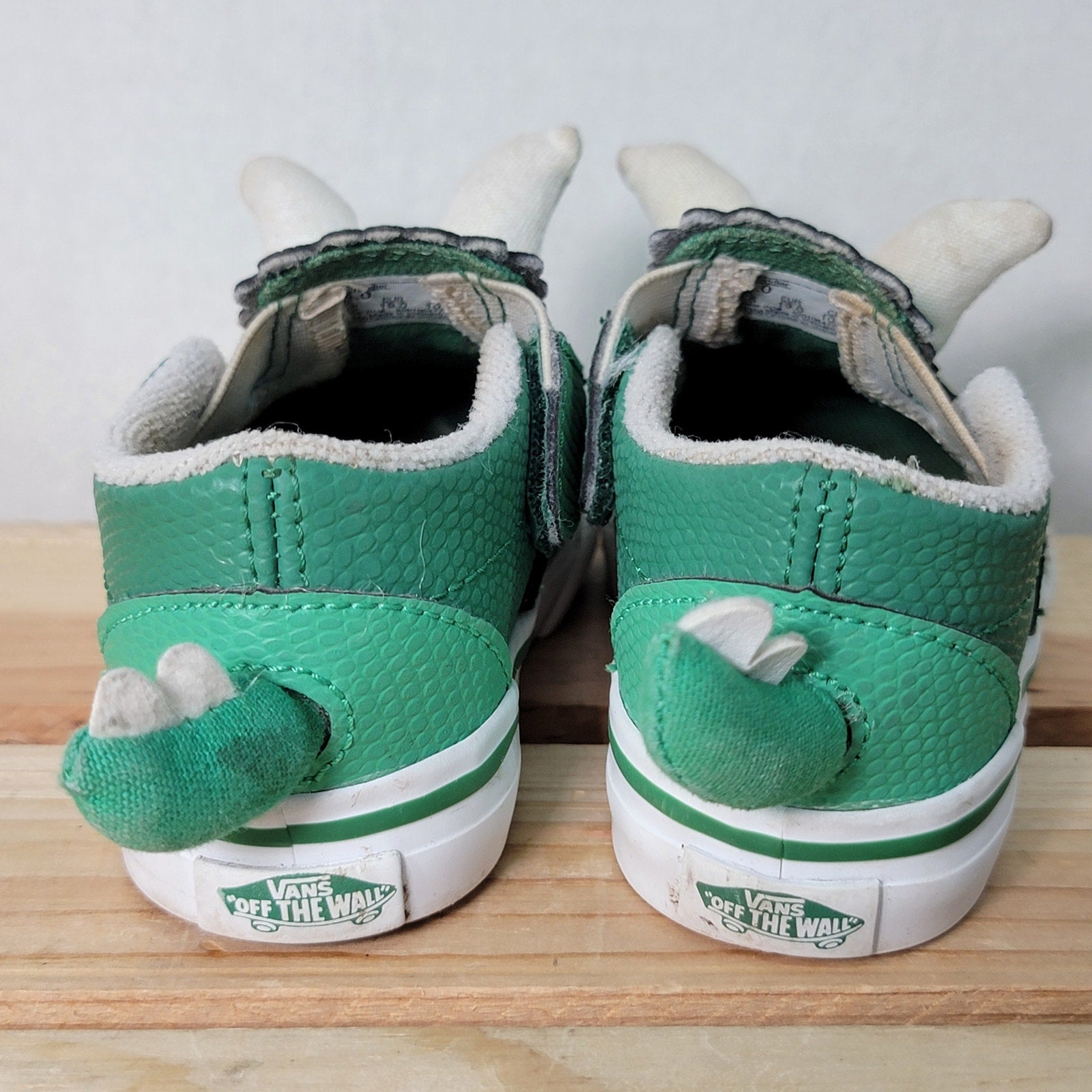 VANS Toddler Triceratops Green Slip-Ons w/ Box - Size 4T