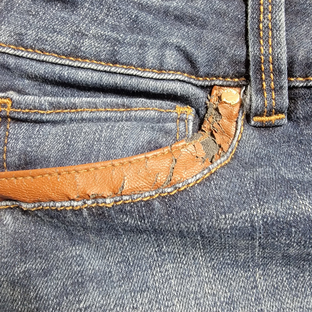 White House Black Market Skimmer Straight Denim Jeans w/ Zip Cuffs - Size 6P