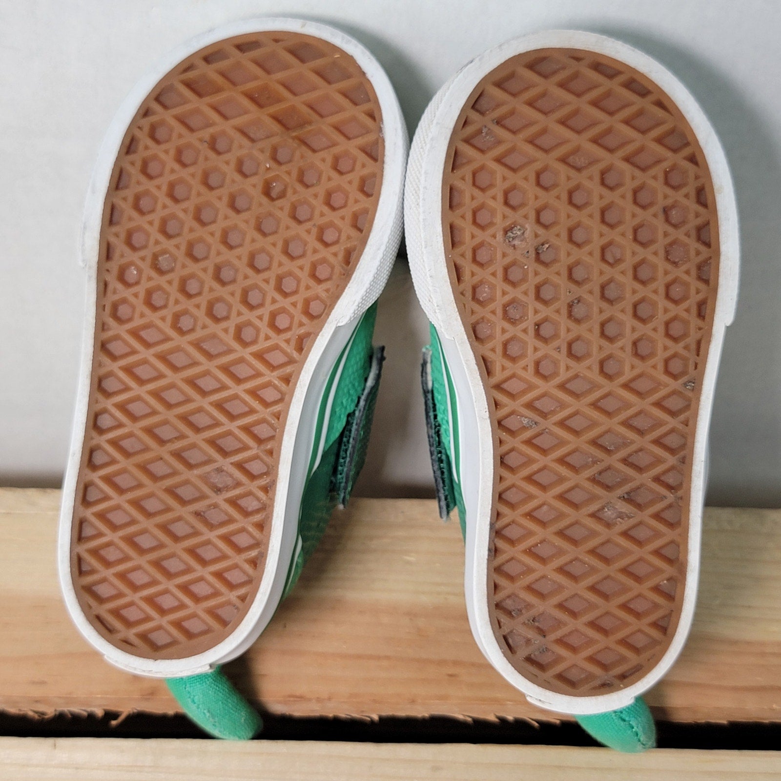 VANS Toddler Triceratops Green Slip-Ons w/ Box - Size 4T