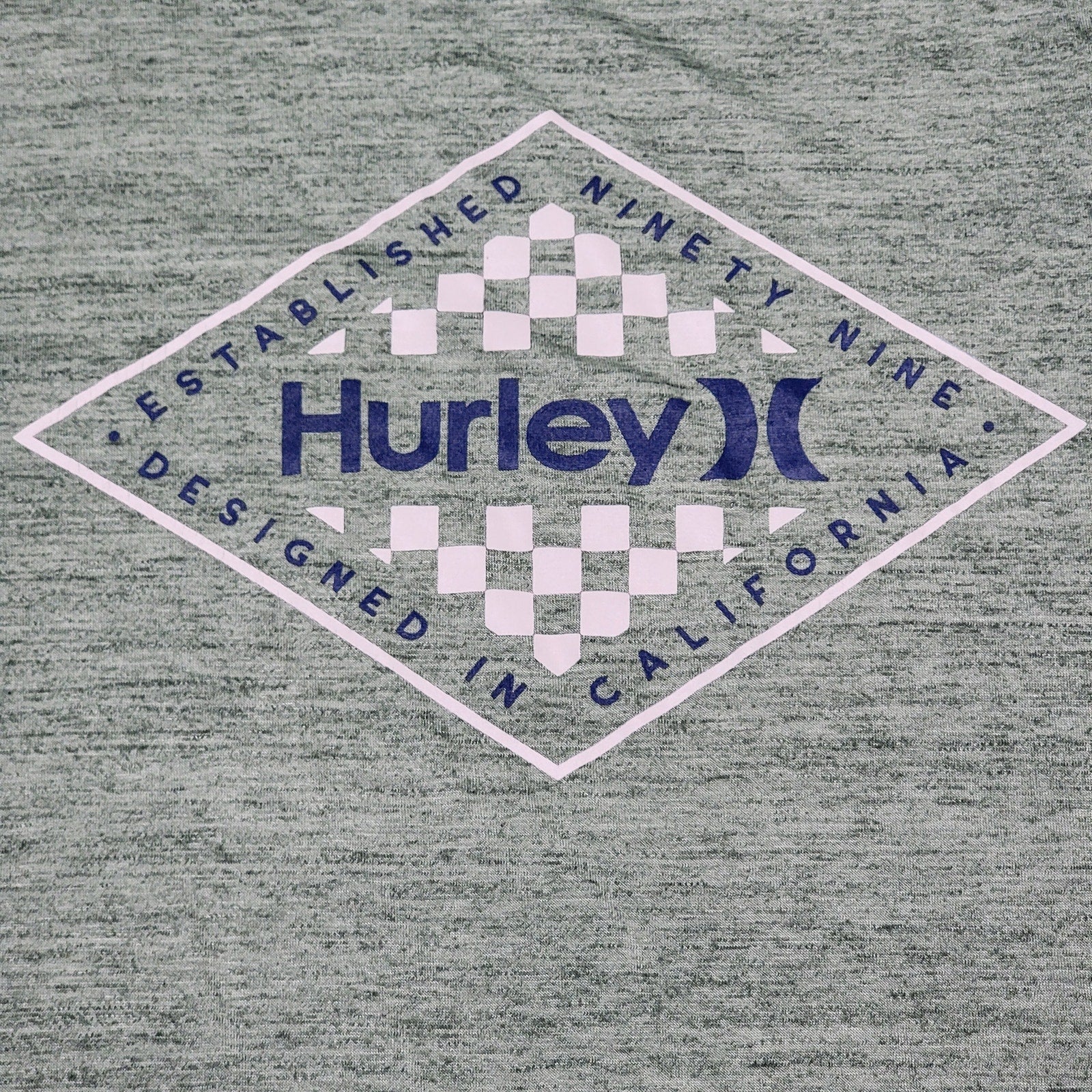 Hurley Green Tee Diamond Logo - Size Small