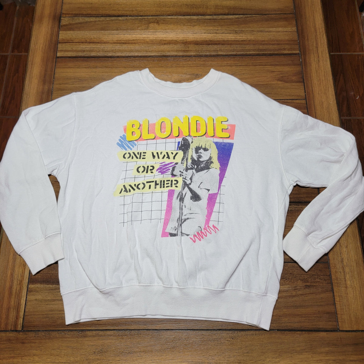 Blondie LS White Pullover Sweatshirt "One Way Or Another" - Size XL