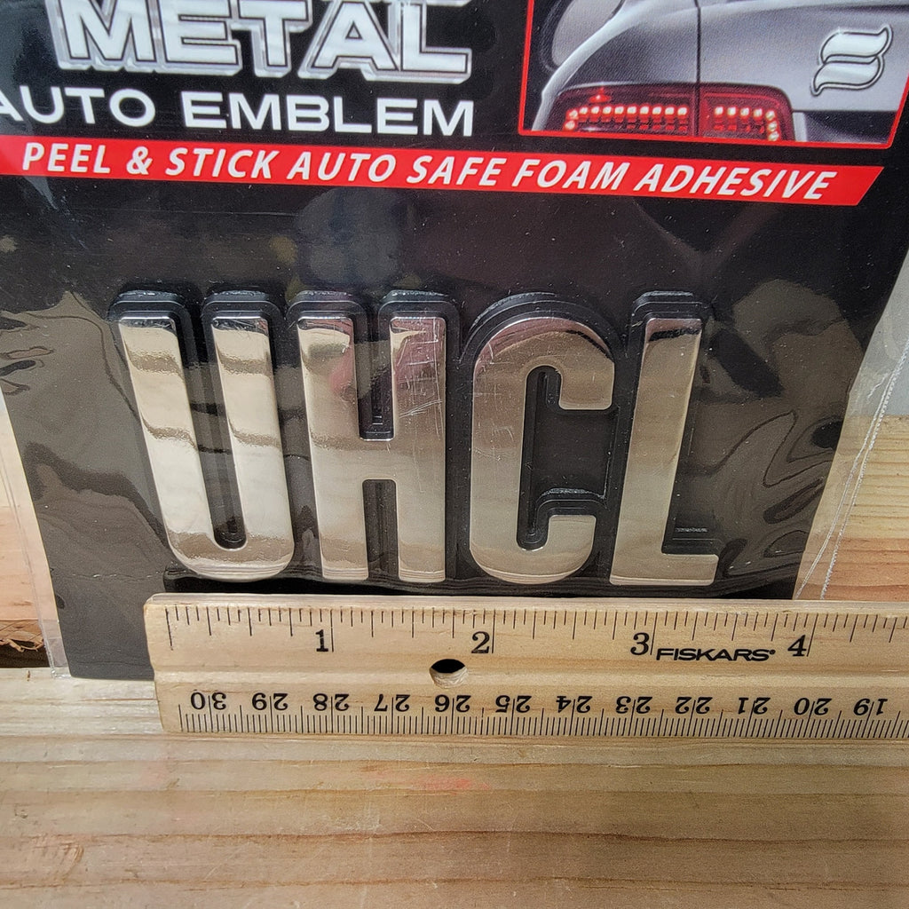 Set of 3 UHCL Decals + 1 Chrome Metal Auto Emblem - NEW / SEALED