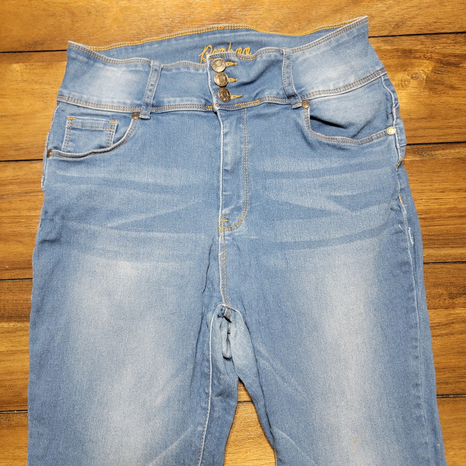 Bamboo Jeans Hi-Rise Denim Jeans - Size Junior 15