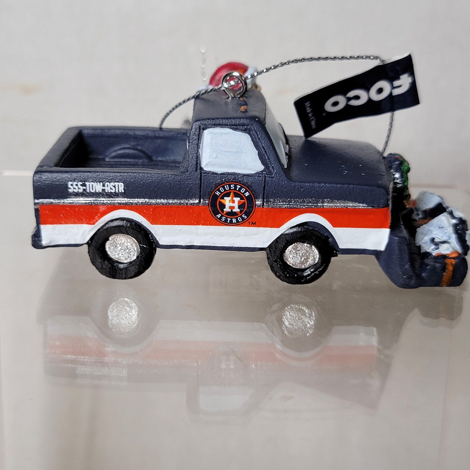 MLB Houston Astros Christmas Ornament Snow Plow Truck - NWT