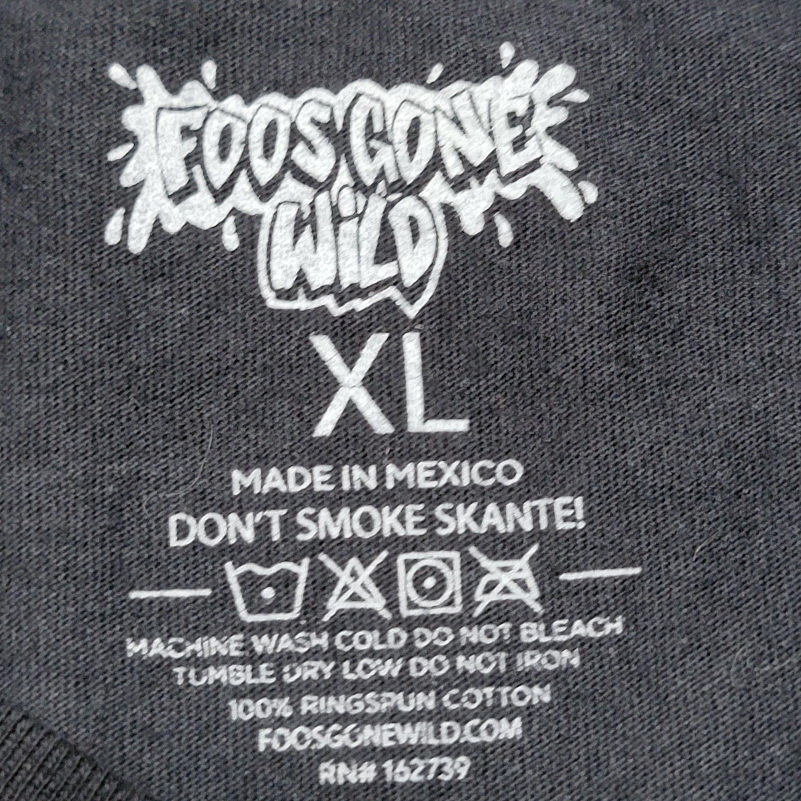 Foos Gone Wild Black Unisex Tee "Look At It Closely" - Size XL