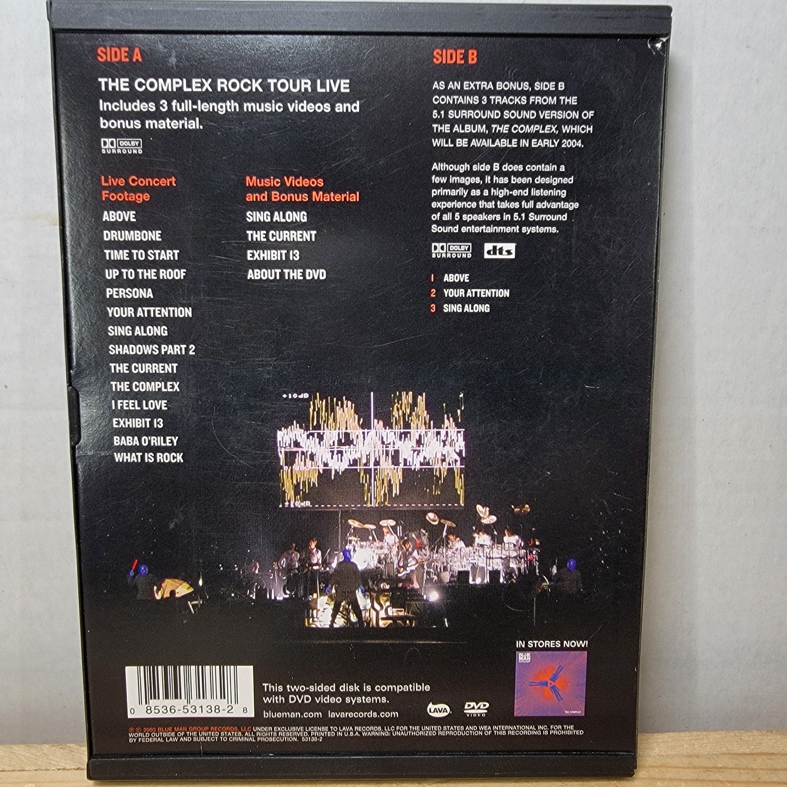 DVD Blue Man Group The Complex Rock Tour Live + 3 Music Videos