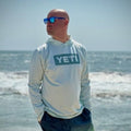 Yeti LS White Hooded Unisex Sunshirt - Size Large