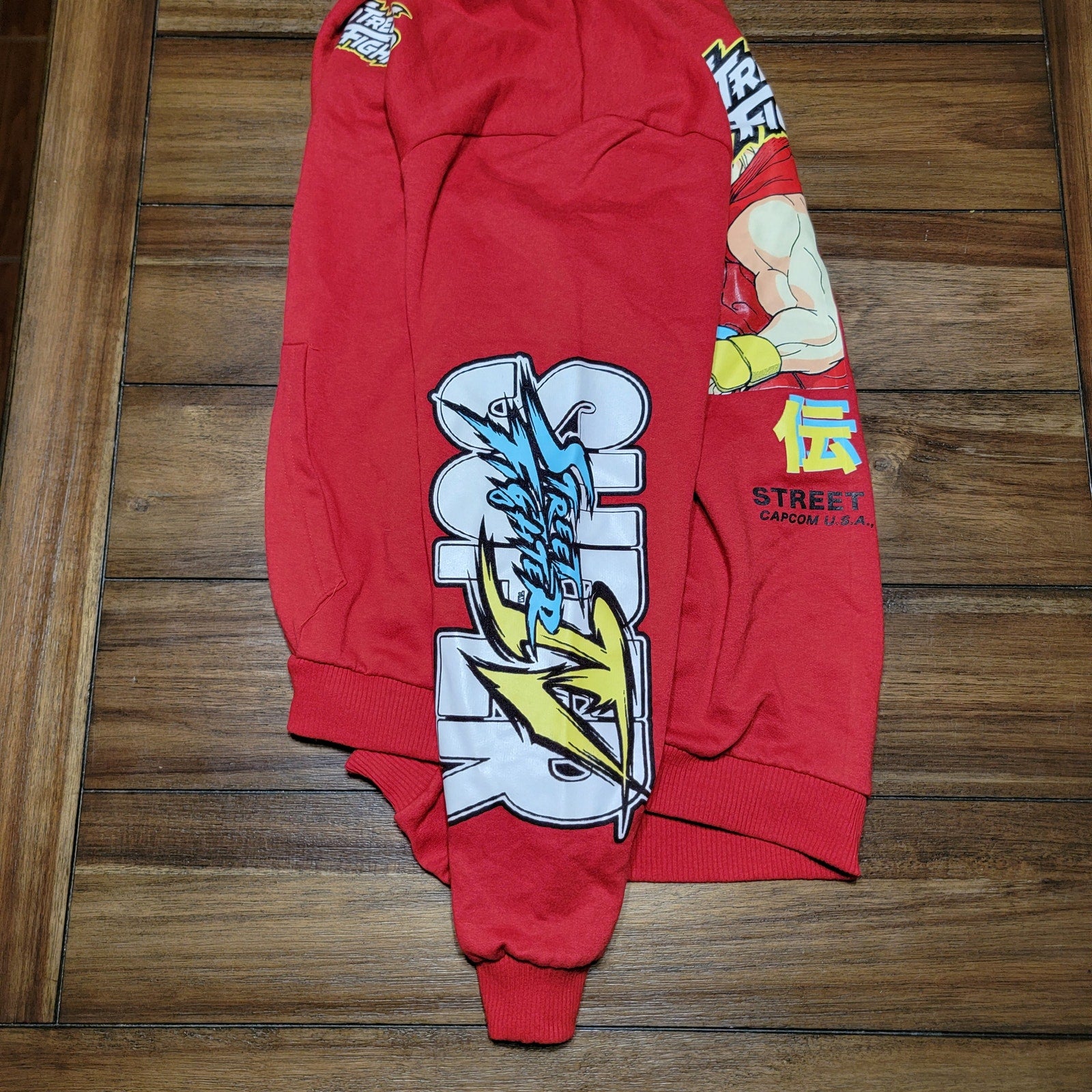 Capcom Red LS Unisex Pullover Hoodie "Street Fighter Legend" - Size XL