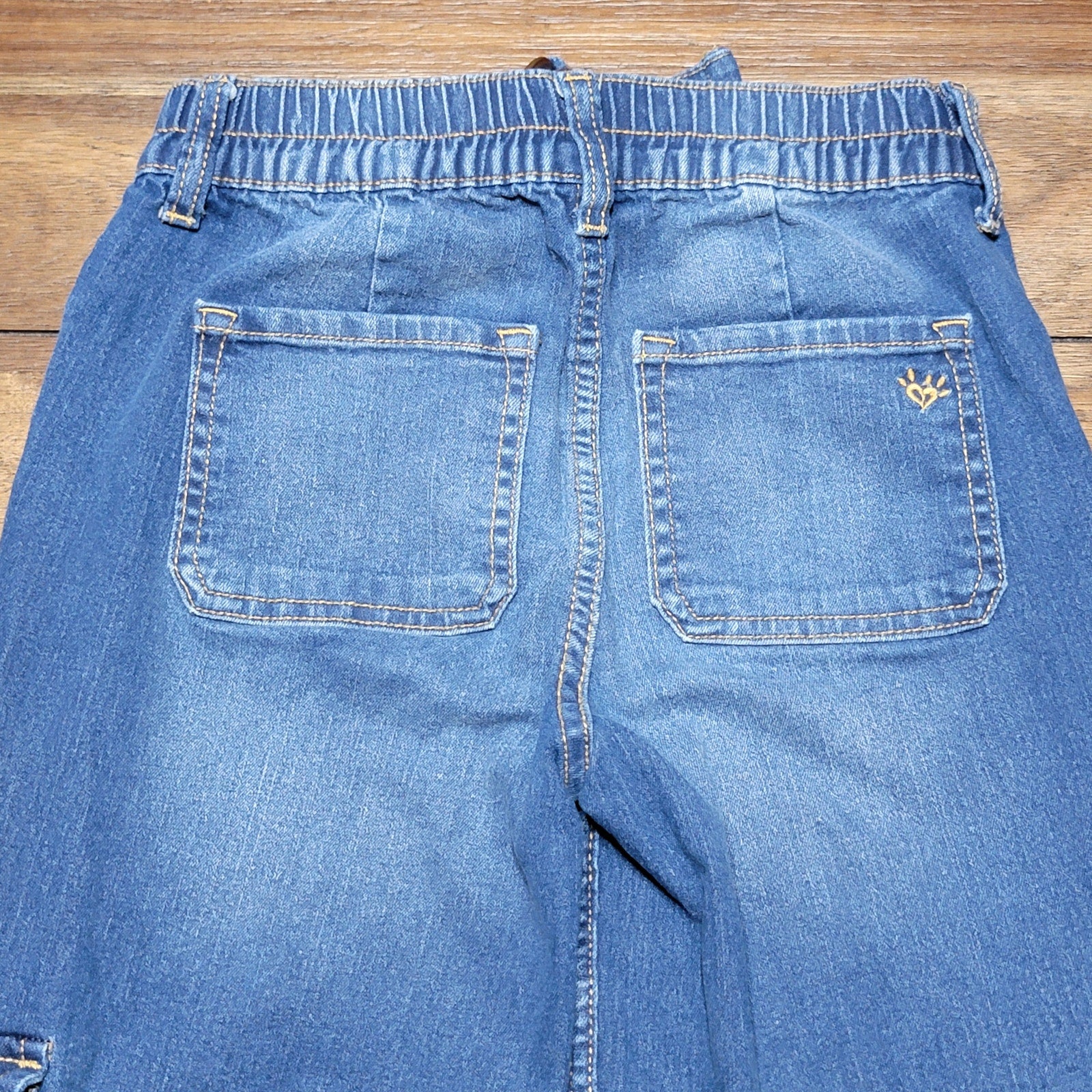 Justice Girls Cargo Denim Jeans w/ Built In Belt - Size 12