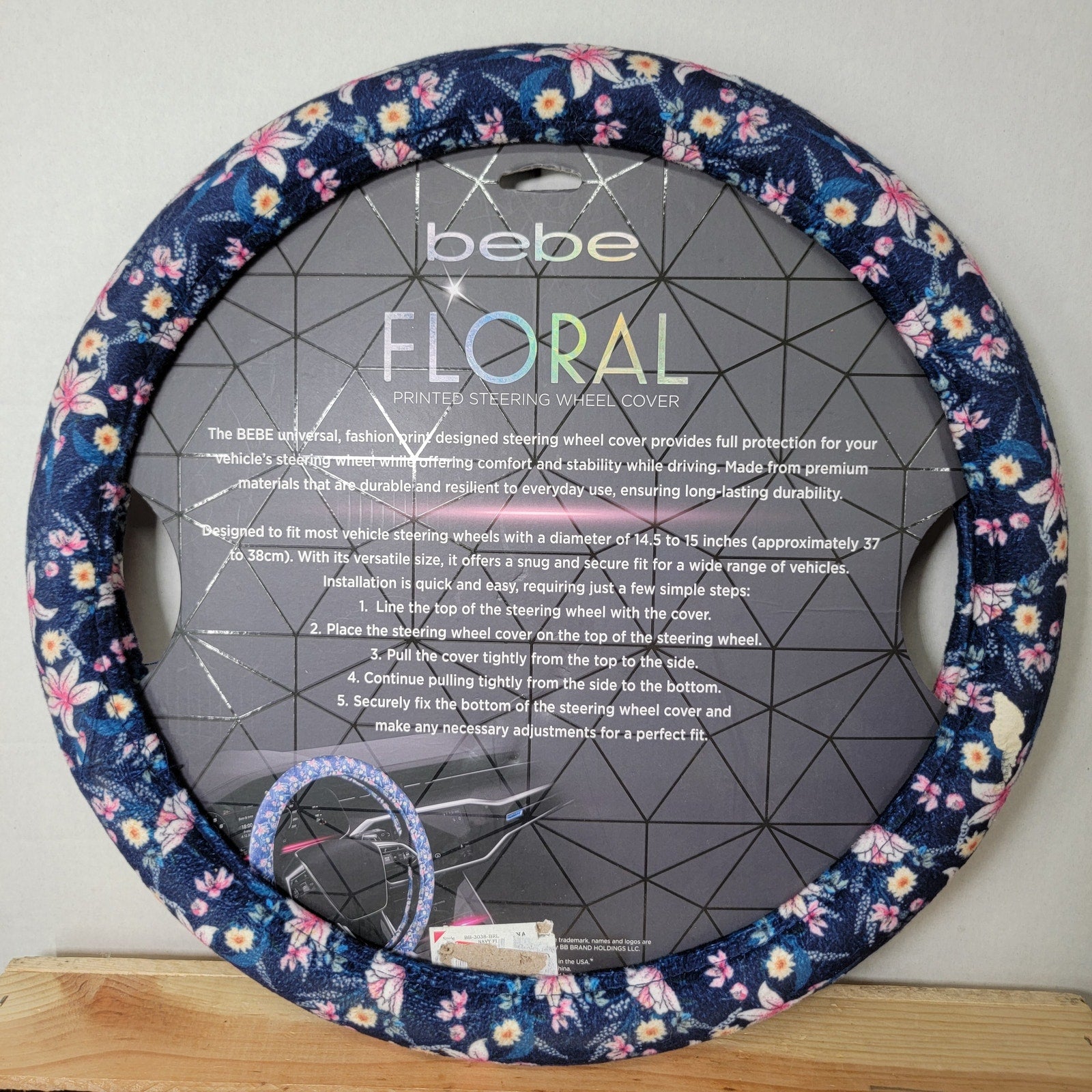 Bebe Floral Printed Steering Wheel Cover - NEW