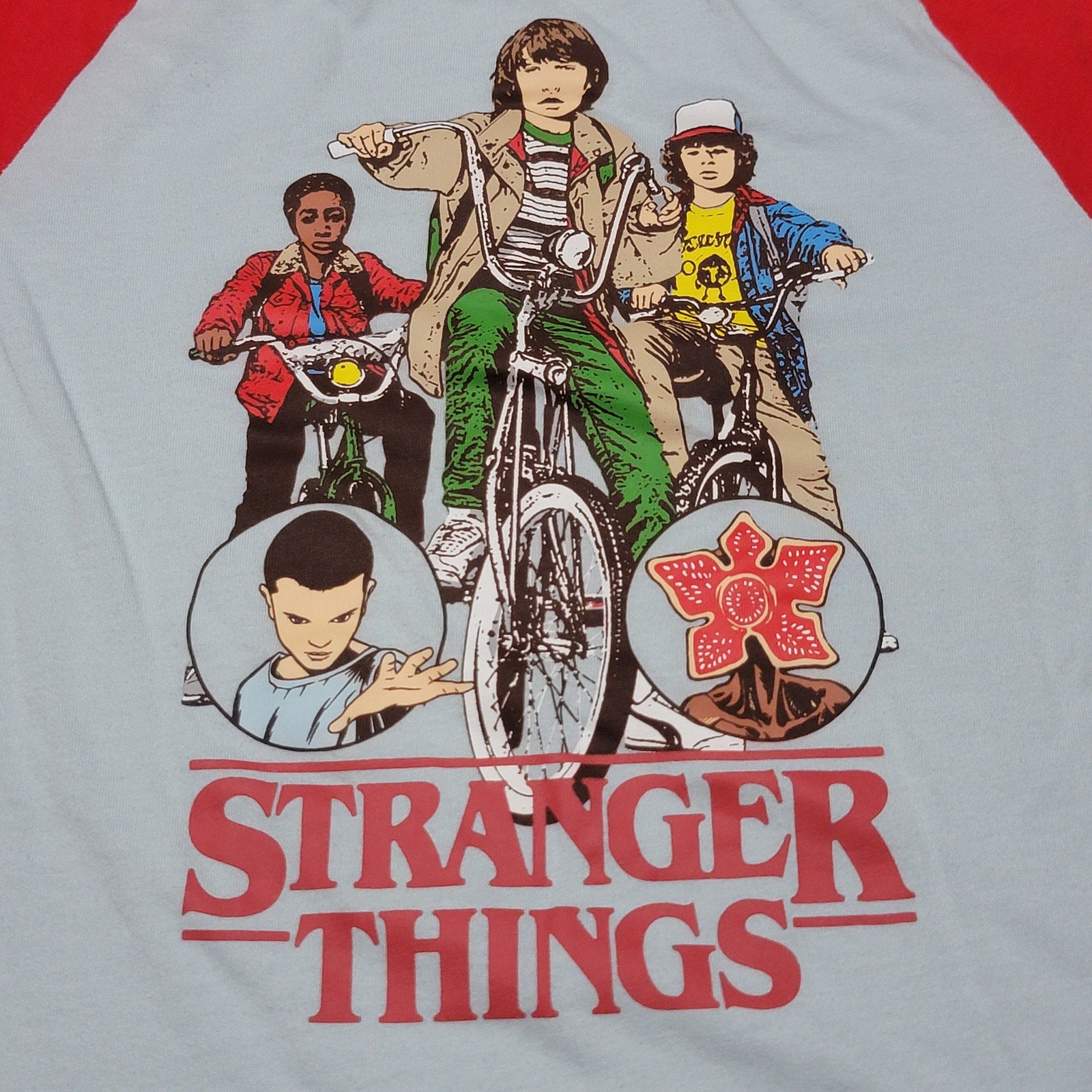 Stranger Things Kids Baseball Style Tee Bikes - Size Small (6/7)
