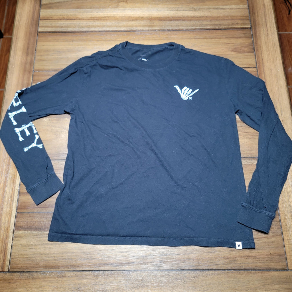 Hurley LS Black Tee "Have A Nice Wave"  - Size Medium