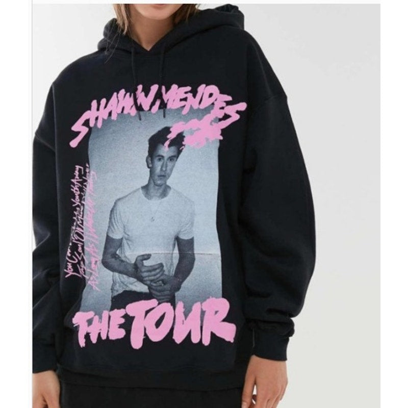 Shawn Mendez The Tour LS Black Unisex Hoodie "Youth" - Size Large