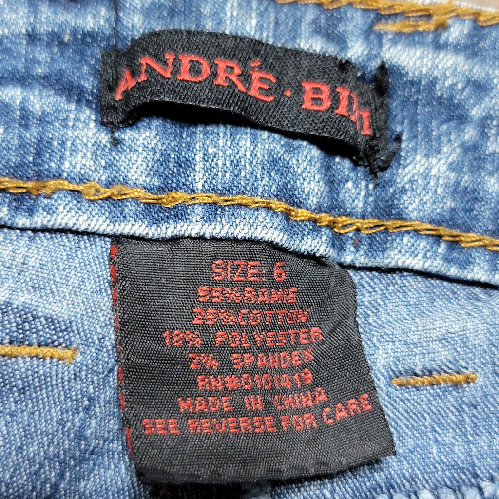 Andre Bini Boot Cut Denim Jeans w/ Studs & Embroidery - Size 6