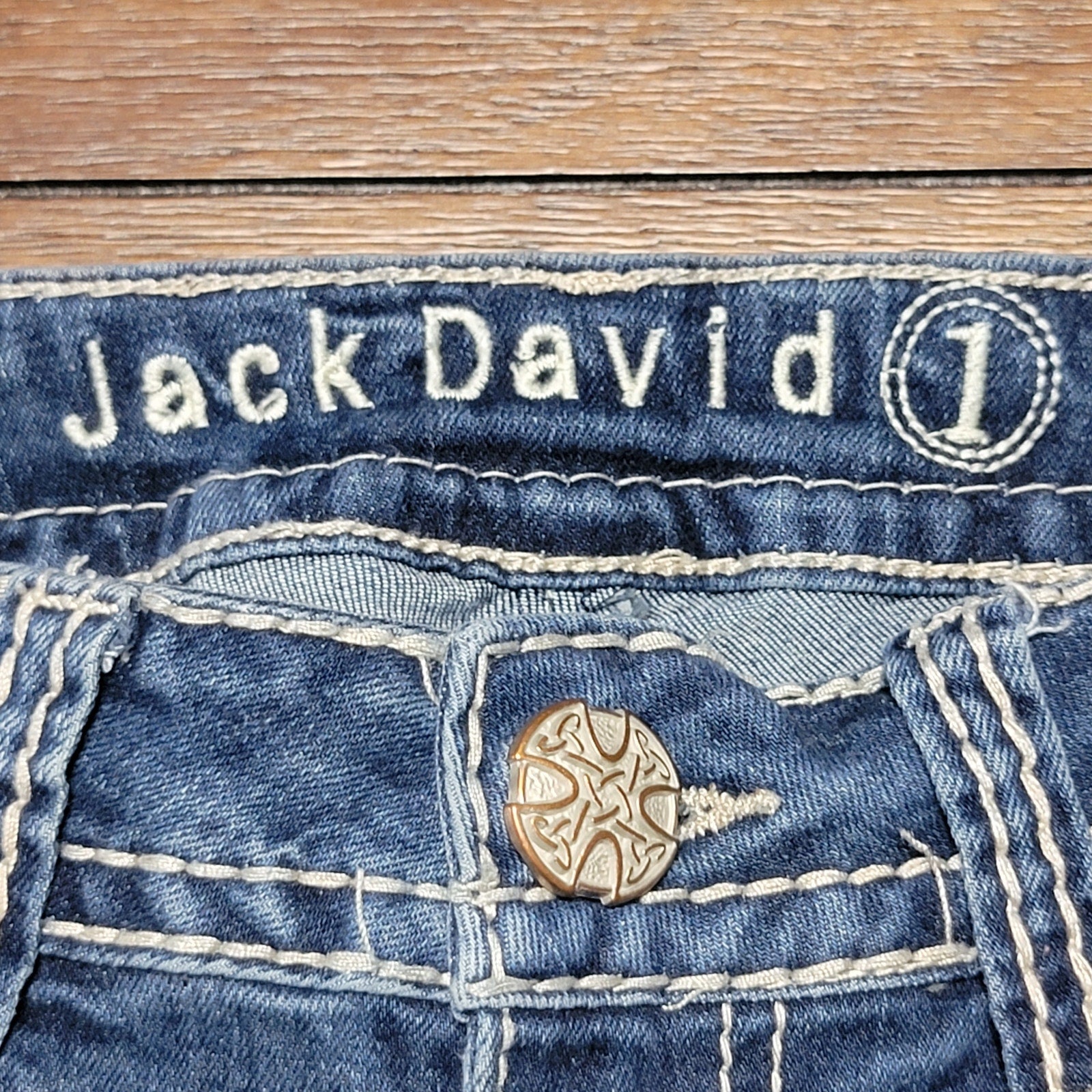Jack David Straight Denim Jeans w/ Studs and Bling - Size 1
