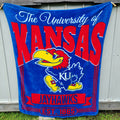 University Of Kansas Jayhawks Blue & Red Fleece Throw - 57" x 68"