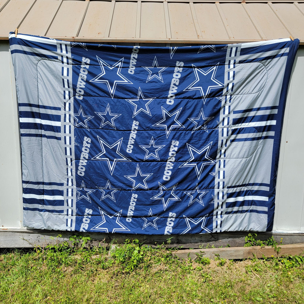 4Pc Dallas Cowboys Twin Size Comforter and Sheet Set + Throw